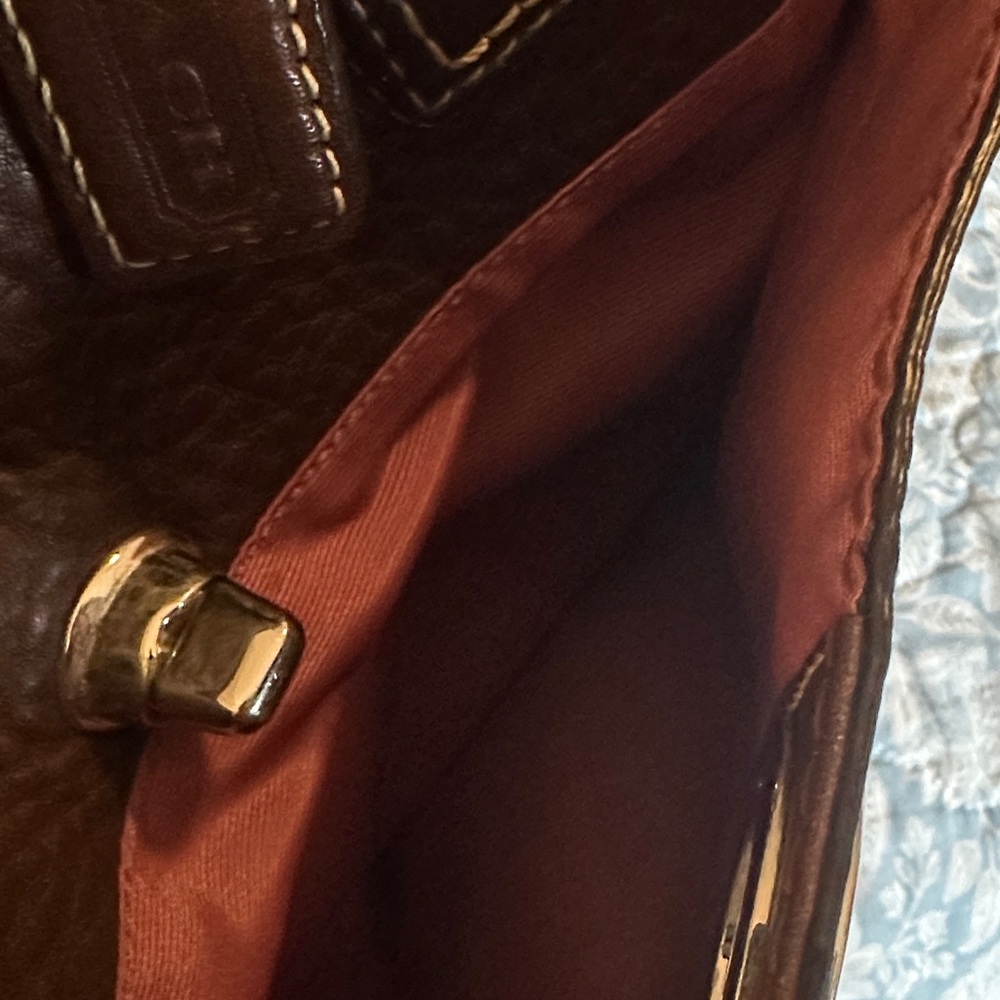 Coach Dark Brown Leather Tote Bag - Picture 10 of 11